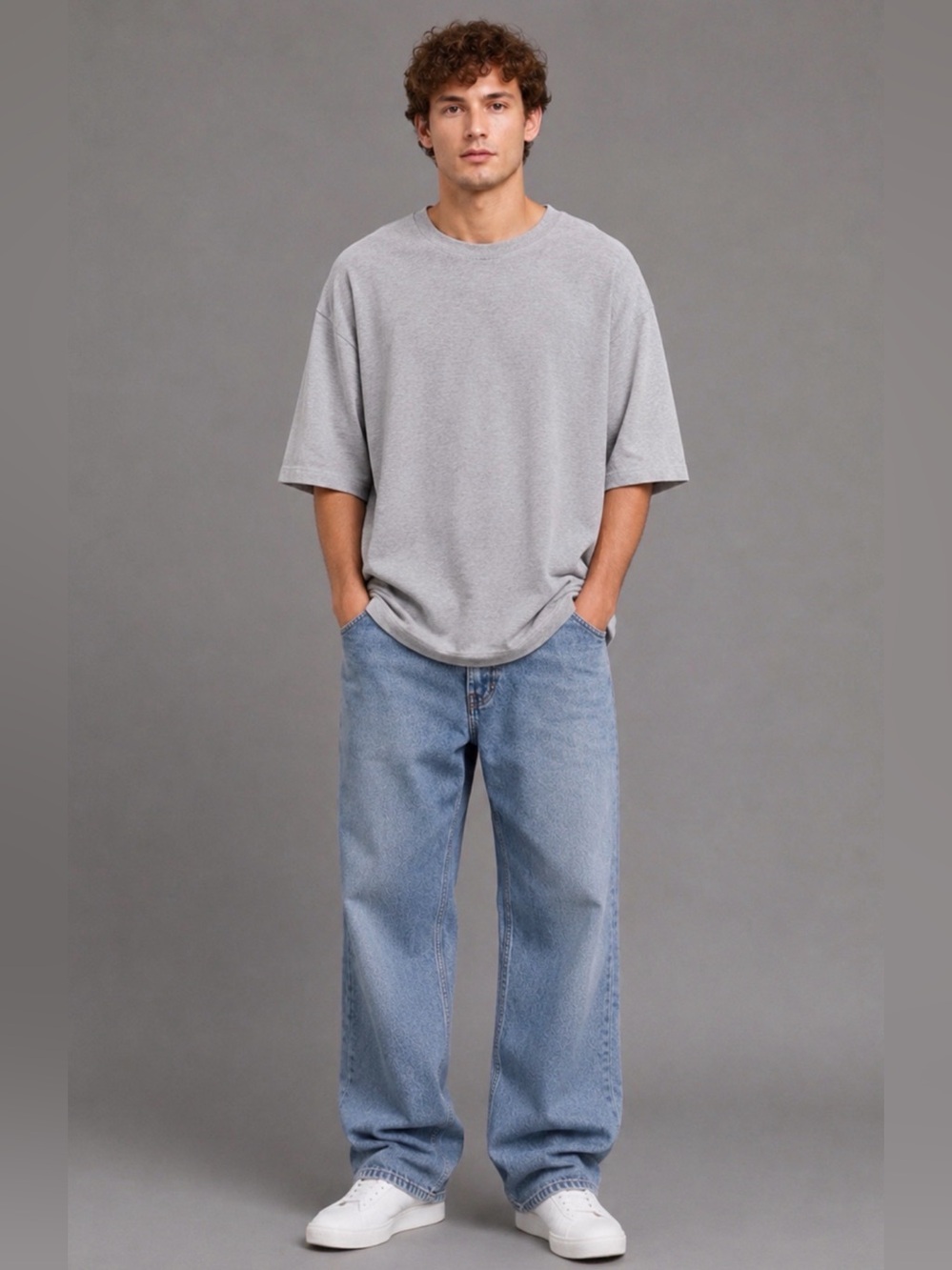 Topman oversized top t-shirt in washed grey, excellent condition, worn little
